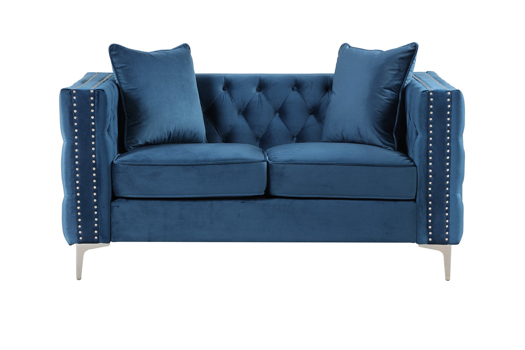 Windsor Heritage Royal Blue Velvet Fabric 3 Seater Sofa