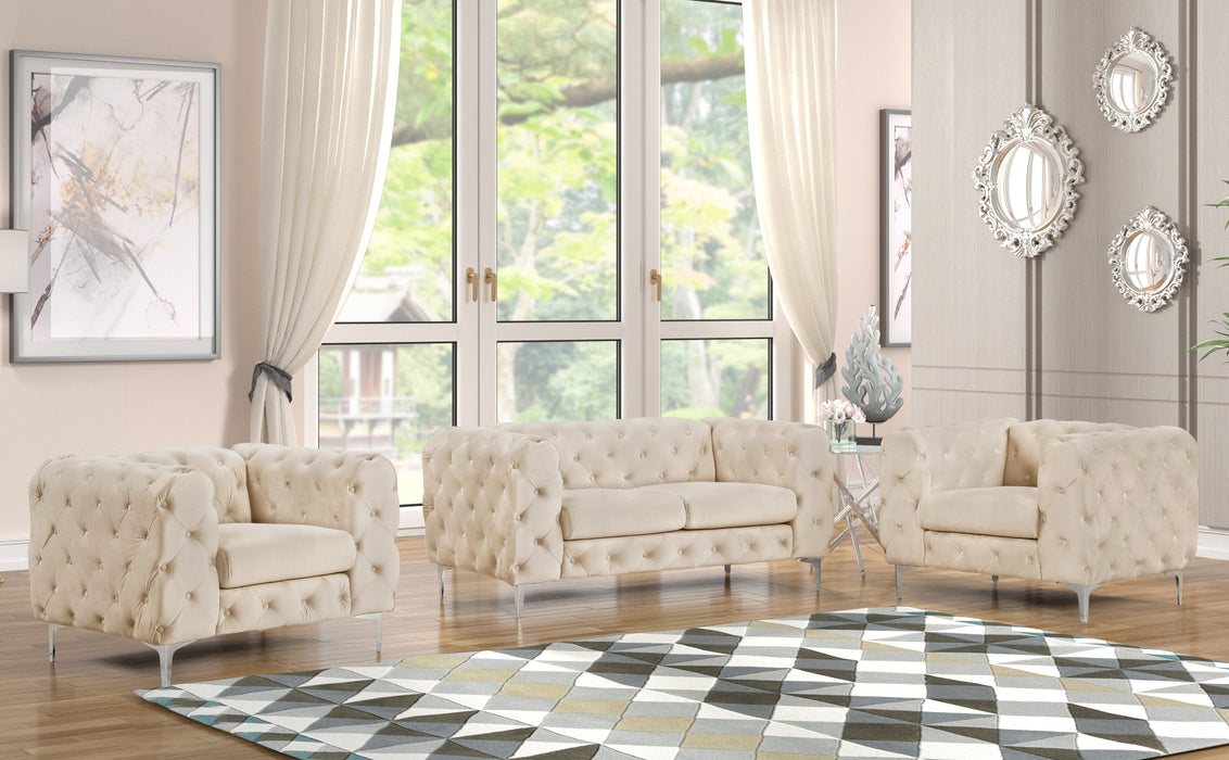 Beige tufted outlet sofa set